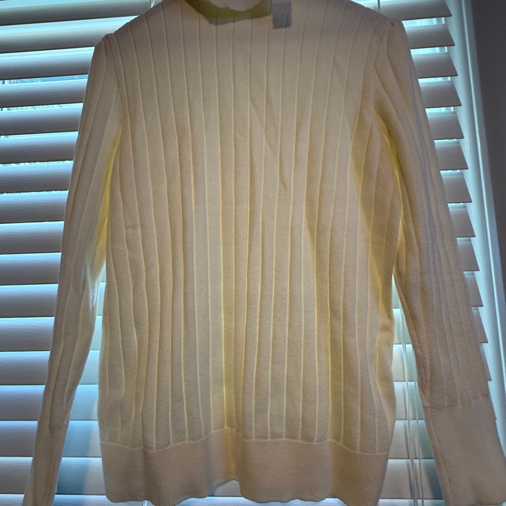 Talbots Ivory Ribbed Knit Sweater NWT